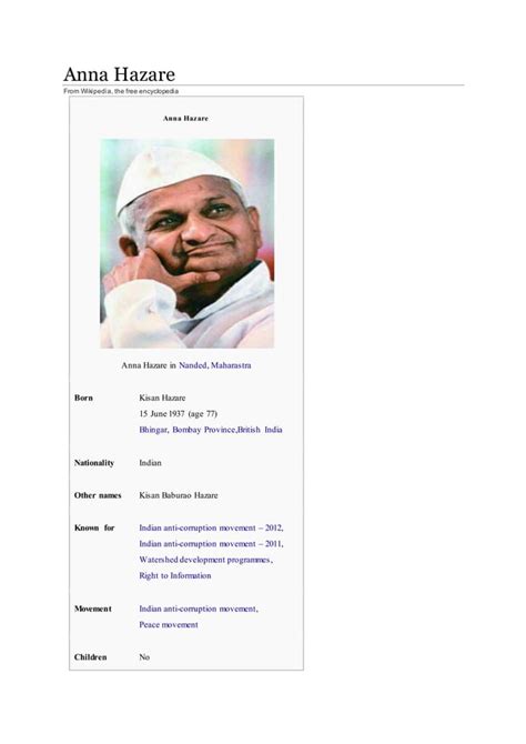 Anna hazare details | PDF