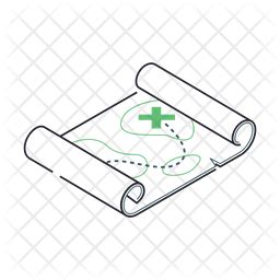 Road Map Icon - Download in Isometric Style