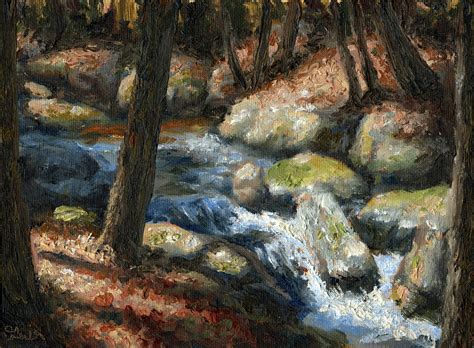 Dappling Mountain Forest Stream | Original Oil Painting Landscape ...