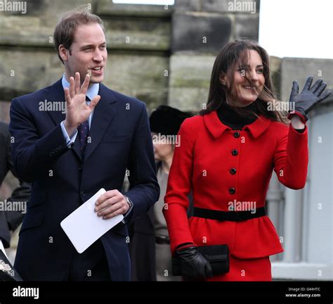 Prince William and Kate Middleton during a visit to the St Andrews ...