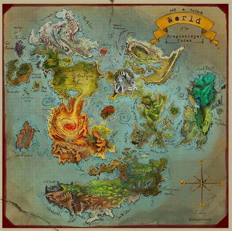 Map, Labeled Version (Dragonslayer Codex) by SawyerLeeArt on DeviantArt