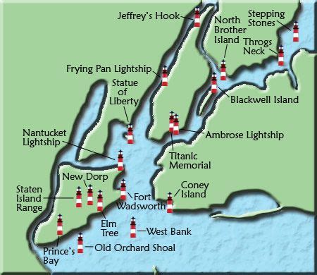 New York Lighthouse Map | Lighthouse, Lighthouse tours, Beautiful ...