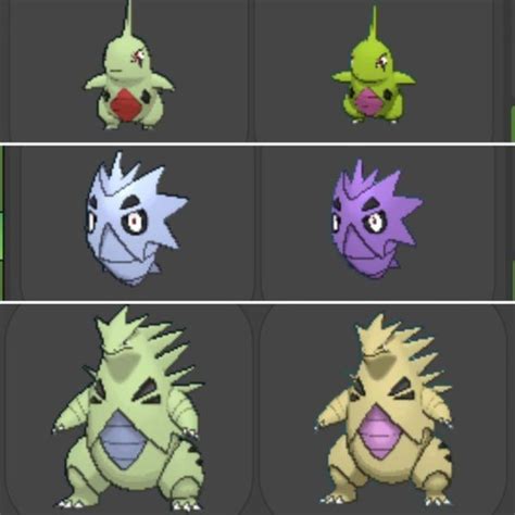 Pokemon GO: Shiny Larvitar Family Sprites