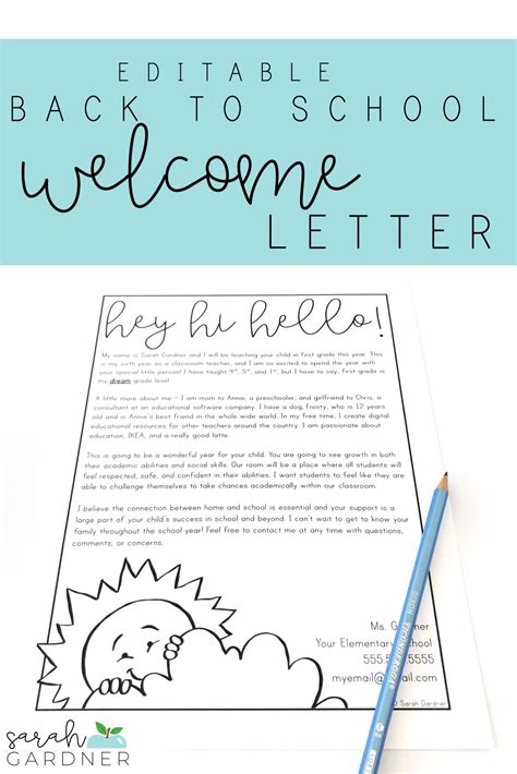 Editable Back to School Parent Welcome Letter | Parent welcome letter, Letter to parents, Lettering