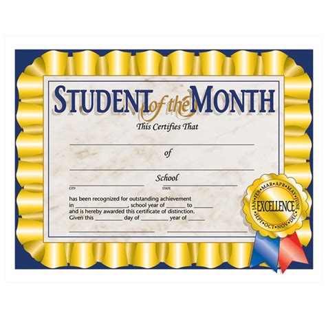 Free Printable Student Of The Month Certificate Templates - Tisnyi.com