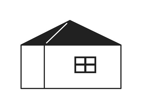 House monochrome flat vector object. Small residential building ...