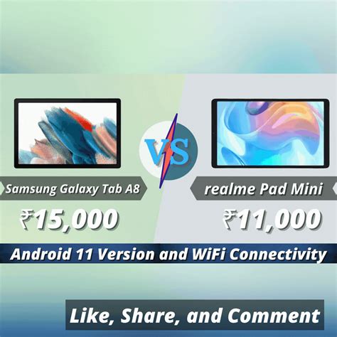 Samsung galaxy tab a8 vs realme pad mini tablets comparison android 11 ...