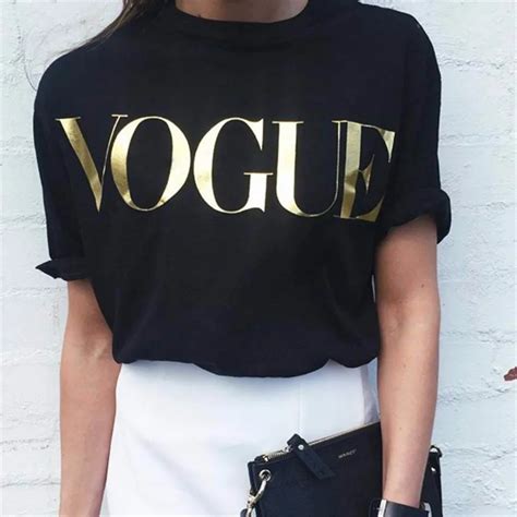 2018 Fashion Summer T Shirt Women VOGUE Printed T shirt Women Tops Tee ...