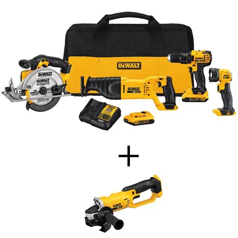 Dewalt 20 volt max lithium ion cordless combo kit 4 tool with 20 volt ...