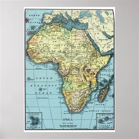 Africa 1890 Vintage Map Poster | Zazzle.co.uk