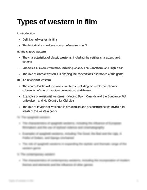 SOLUTION: Types of western in film - Studypool