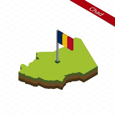 Chad Isometric map and flag. Vector Illustration. 27568443 Vector Art ...