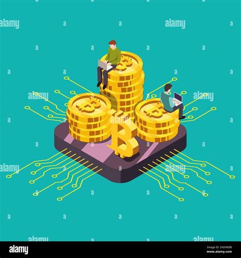 Digital currency cryptocurrency GPU mining Isometric vector illustration Stock Vector Image ...