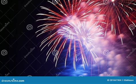 Lights of Fireworks in the Colors of Flag of France Stock Illustration - Illustration of ...