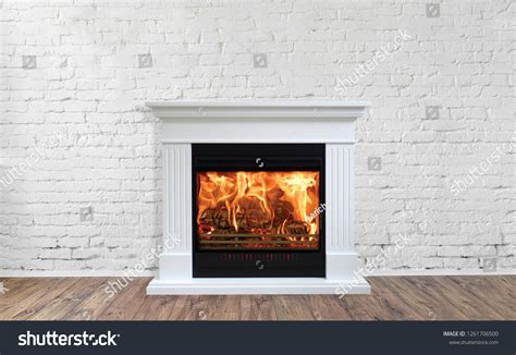 Fireplace Bright Empty Living Room Interior Stock Photo 1261706500 ...