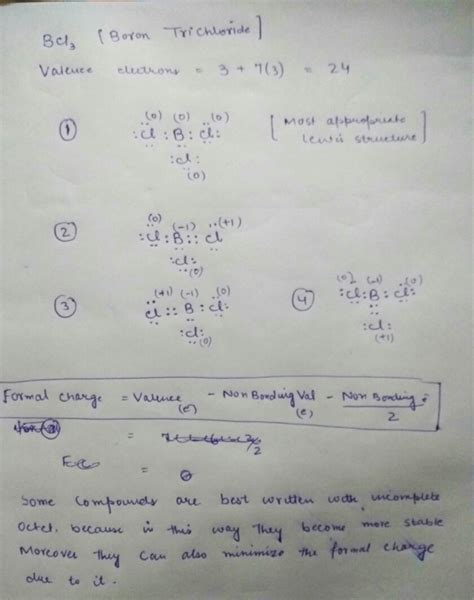 The correct Lewis structure for the boron trichloride molecule has an incomplete octet around ...