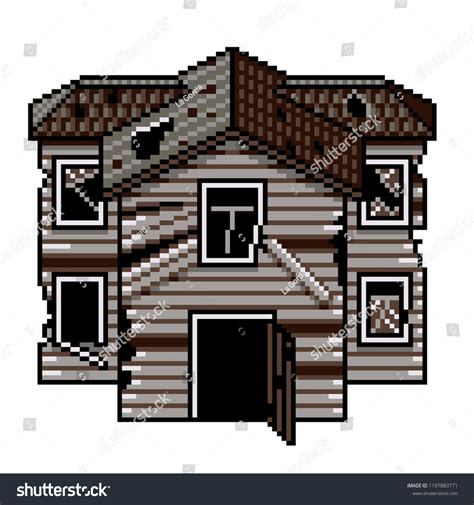 Pixel Art Old Abandoned House Detailed: เวกเตอร์สต็อก (ปลอดค่าลิขสิทธิ์) 1197883771 | Shutterstock