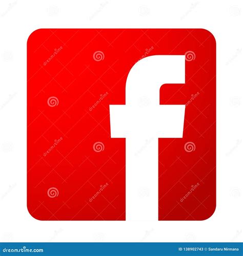 Facebook Logo Icon Vector in Red Illustrations on White Background ...