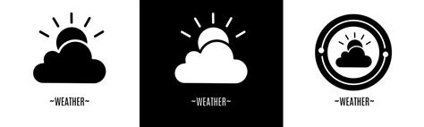 Weather logo set. Collection of black and white logos. Stock vector ...