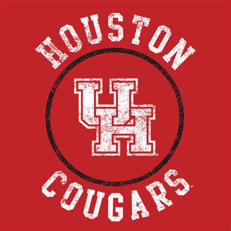 University of Houston Cougars Distressed Circle Logo Heavy Cotton Long ...