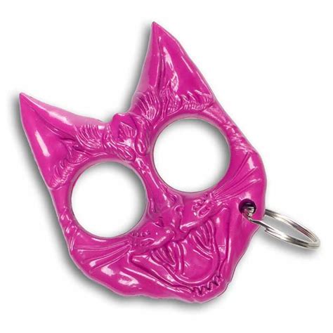 Pink Cat Self-Defense Keychain - Kitty Knuckle Keychain - Stabby Cat Keychains | KOMBATIV