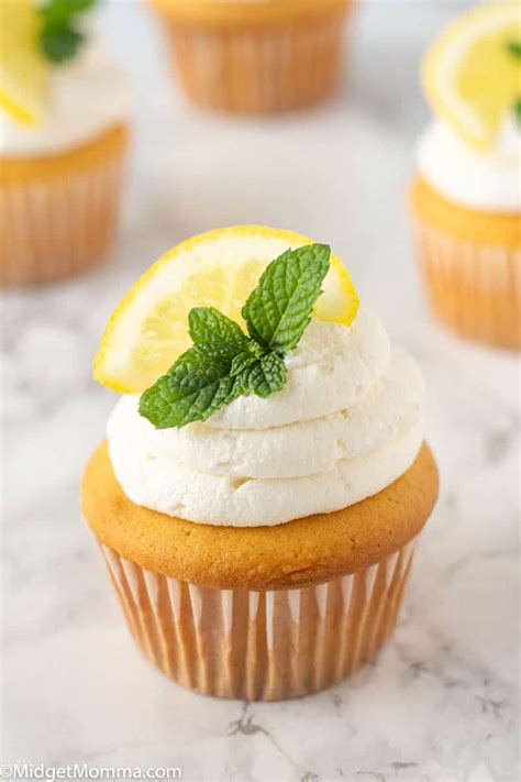 Fluffy & decadent Lemon Cupcakes Recipe • MidgetMomma