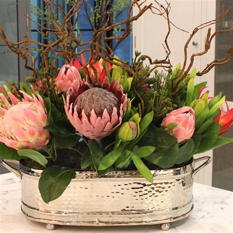 Mixed Protea silk flower arrangement