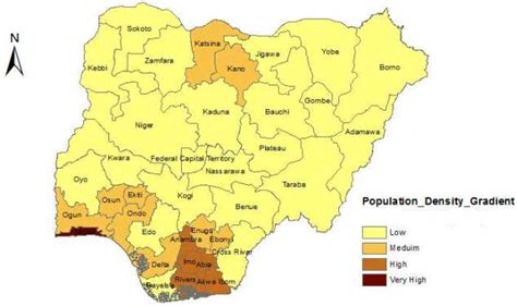 Nigeria Population Density Map