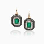 Emerald, Diamond and Black Diamond - Mindham Fine Jewellery Ltd.