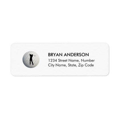 Golf Return Address Label - return address gifts label labels cards diy cyo | Return address ...