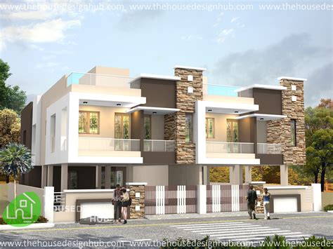 Beautiful Row House 3D Design | The House Design Hub