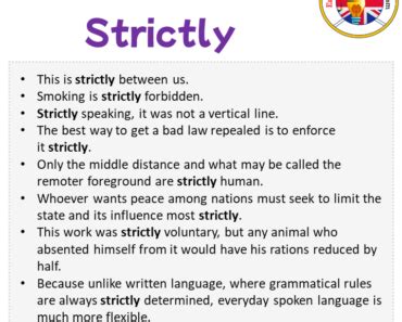 Strictly in a Sentence in English Archives - English Grammar Here