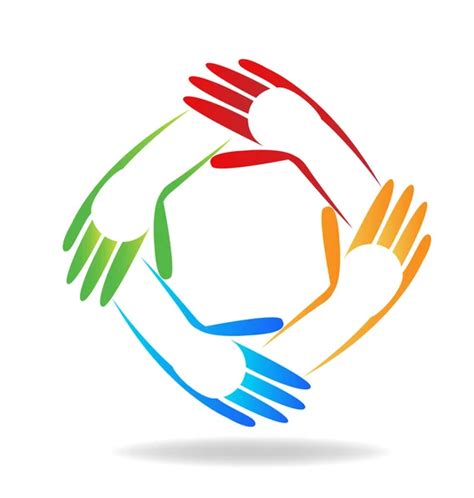 Illustration: hands logo | Logo teamwork hands — Stock Vector © Glopphy ...