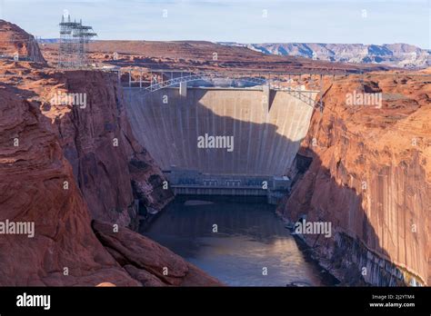 An aerial view of Glen Canyon Dam on the Colorado River, Arizona Stock Photo - Alamy