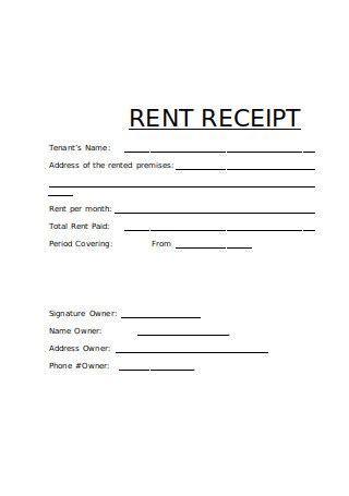 Rent Receipt Template Excel - Receipt Template Free Download