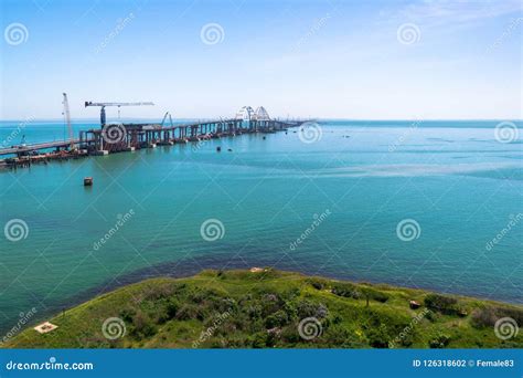 Construction of the Crimean Bridge, Arches of Bridge Stock Photo ...