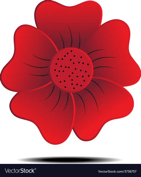 Red flower Royalty Free Vector Image - VectorStock