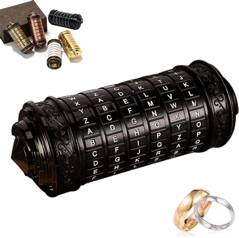 Da Vinci Code Cryptex Locks Gifts for Men Him Women Letter Password Code Lock Mini Cryptex Lock ...