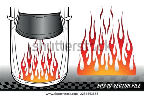 Fire Flames Racing Car Decal Vector Stock Vector (Royalty Free ...