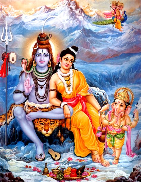 Shiva-Parvati with Sons - Free Stock Illustrations | Creazilla