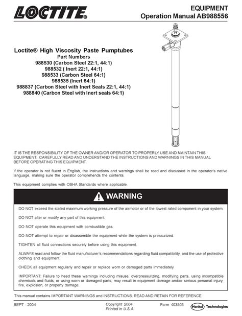 LOCTITE 988530 OPERATION MANUAL Pdf Download | ManualsLib