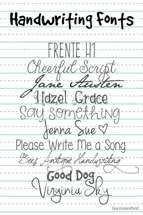 Free Handwriting Fonts | Lisa Moorefield | Free fonts handwriting ...