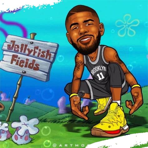 Kyrie Irving with his signature sneakers paying tribute to Sponge Bob ...