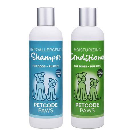 Petcode Paws Soothing Hypoallergenic Shampoo and Moisturizing Conditioner with Argan Oil Bath ...