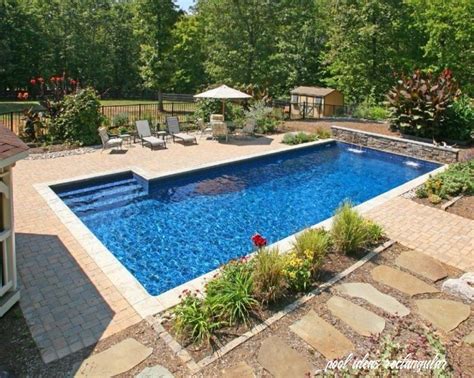 9 Pool Ideas Rectangular | Inground pool landscaping, Backyard pool ...