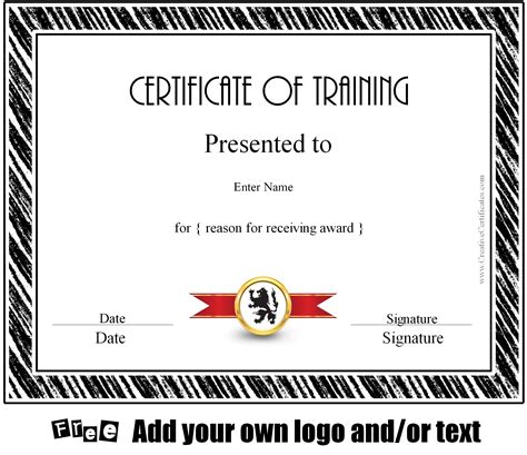 Training Certificate Template Free