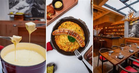 Coucou Restaurant has authentic Swiss cuisine like cheese fondue, rosti & more