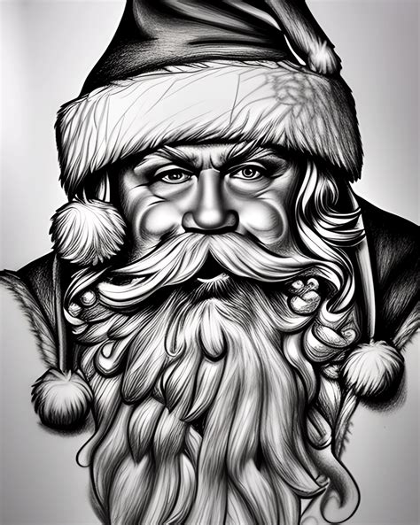 Realistic Drawing of Santa Claus · Creative Fabrica