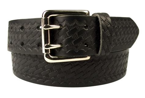 Basket Weave Embossed Leather Duty Belt MADE IN UK - Rivet Classic™ By BELT DESIGNS