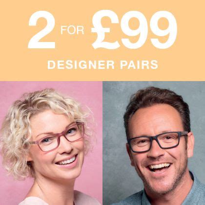 Designer pairs 2 for £99 Vision Express, Contact Lenses, Carbon, Pairs ...